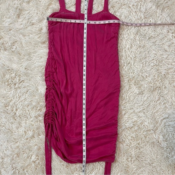 LOVERS AND FRIENDS Tina Mini Dress in Hot Pink rushed back zip SZ S - Picture 7 of 9